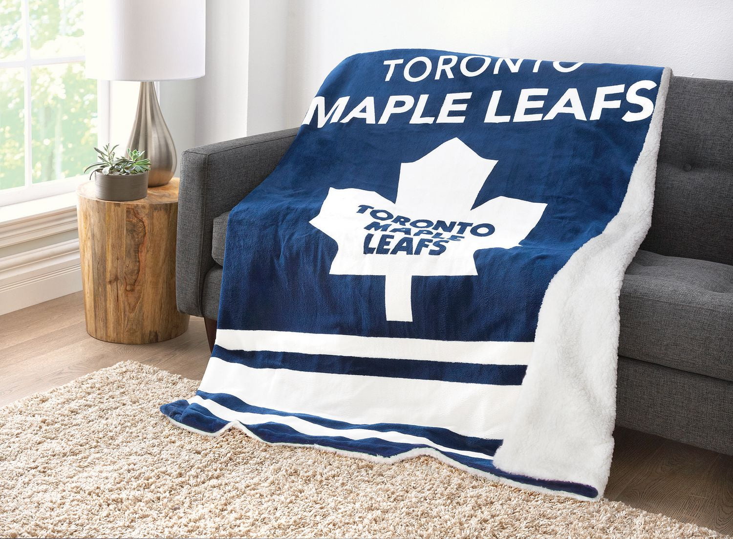Sunbeam Toronto Maple Leafs® Heated Reversible Sherpa Throw Walmart