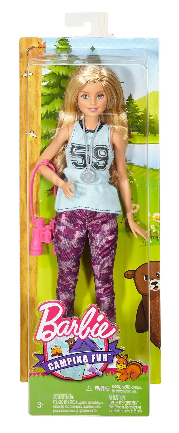 Barbie camping fun doll hot sale