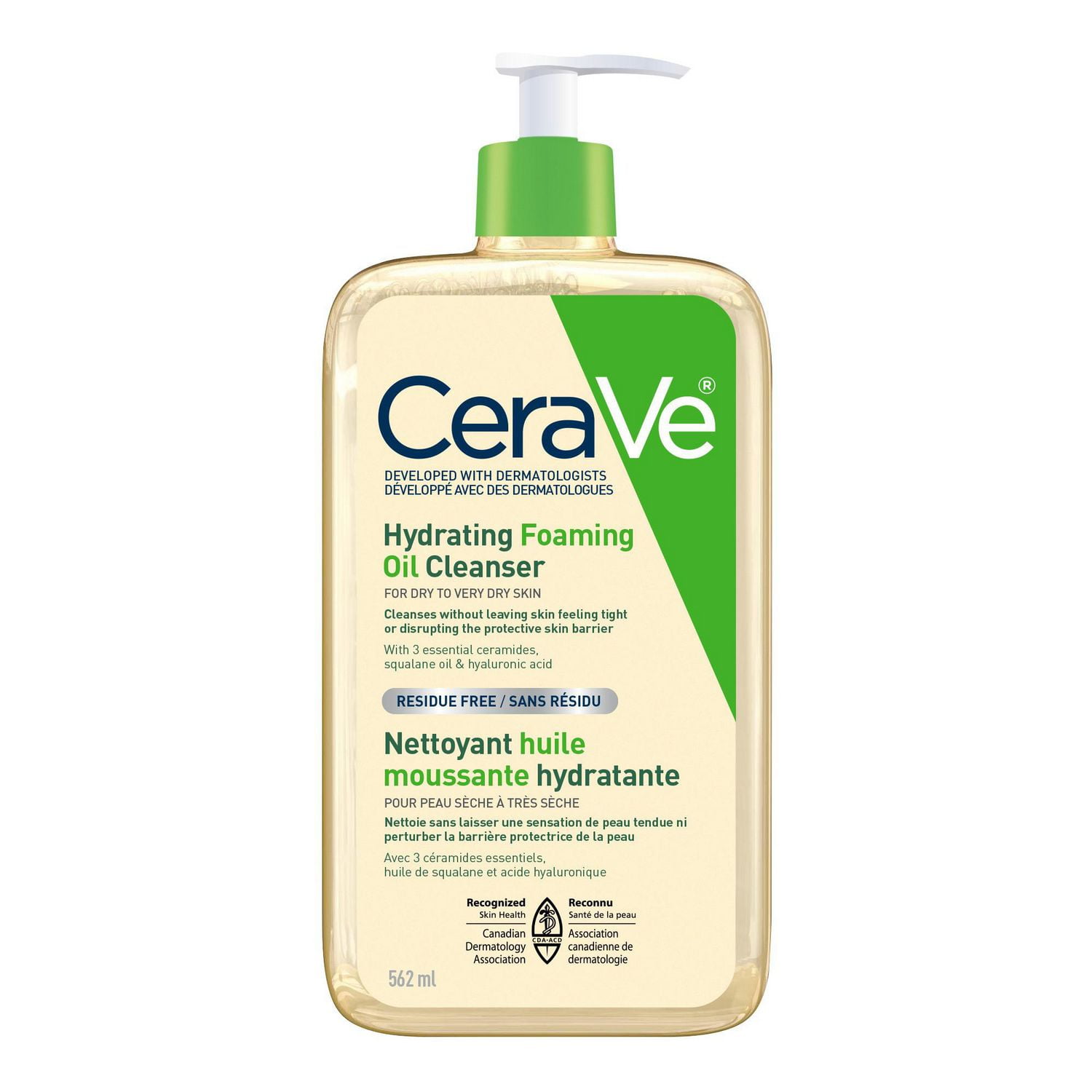 CeraVe Hydrating Foaming Oil Cleanser, Face & Body Wash with Squalane Oil, Hyaluronic  Acid and Ceramides, For Dry to Very Dry Skin
