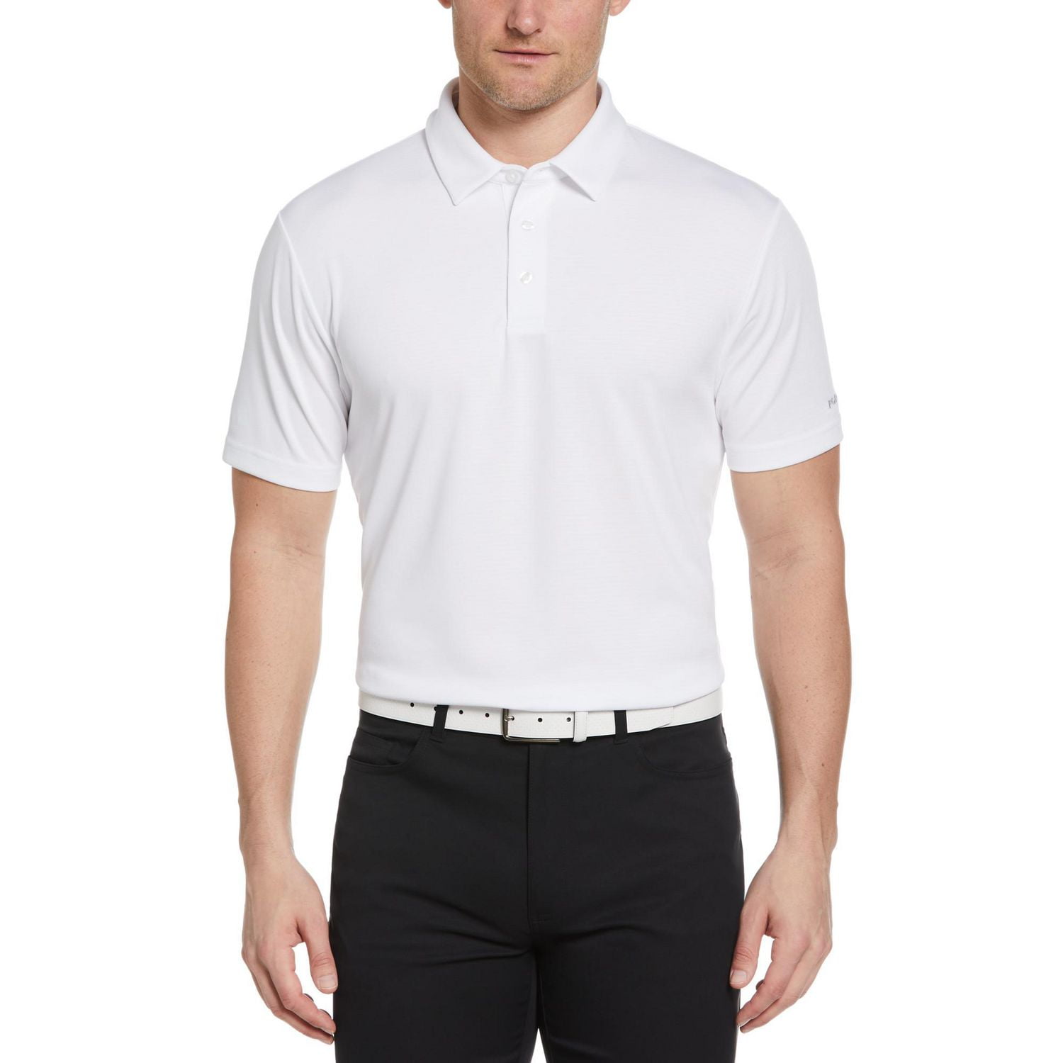 PGA TOUR Course Essentials Men's Easy Care Solid Golf Polo Shirt, PGAT