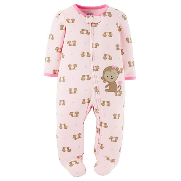 Tenue avec pyjama-grenouillère à imprimé de singe de Child of Mine made by Carter’s pour nouveau-nés filles