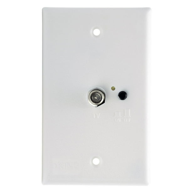 KING Wall Mount TV Antenna Power Injector for KING Jack Antenna White