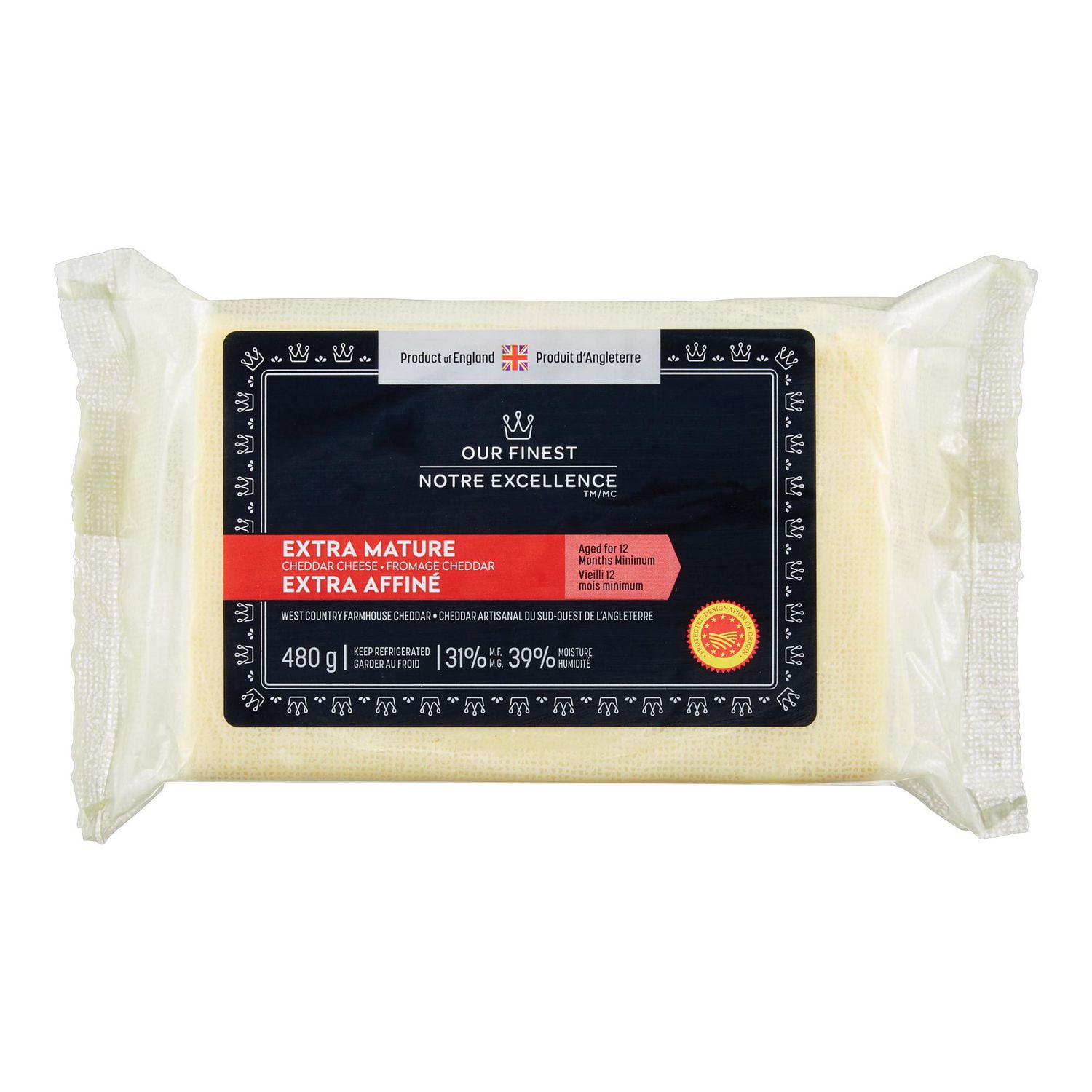Fromage cheddar extra affiné Notre Excellence 480g