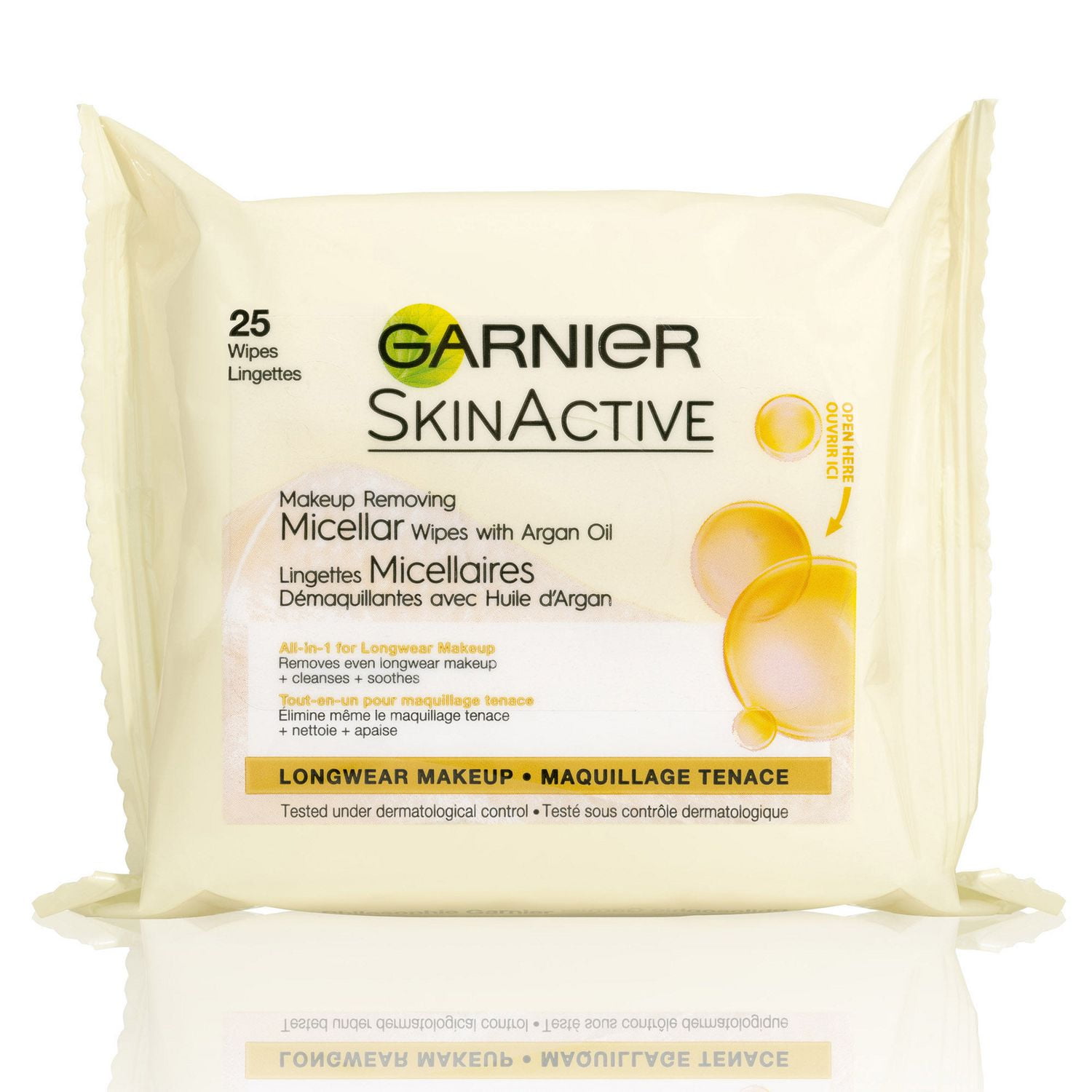 Garnier, Makeup Removing Micellar Wipes, with Argan Oil, 1 un