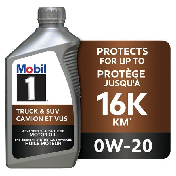 Mobil 1 Truck & SUV Synthetic Motor Oil 0W-20, 1 L - Walmart.ca