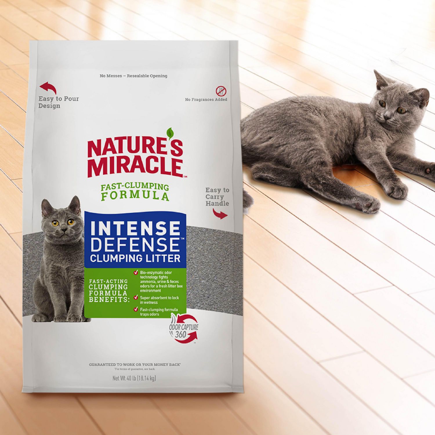 Nature's miracle intense hot sale defense clumping litter