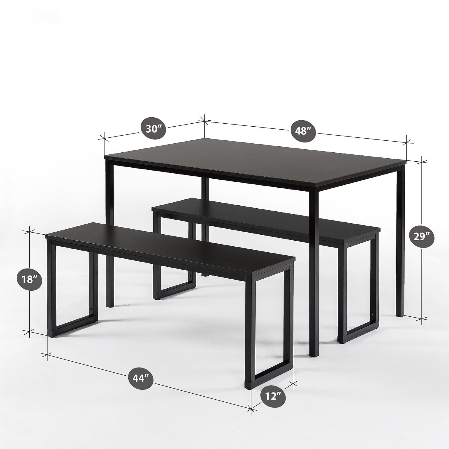 Zinus louis modern studio collection soho dining table outlet with two benches