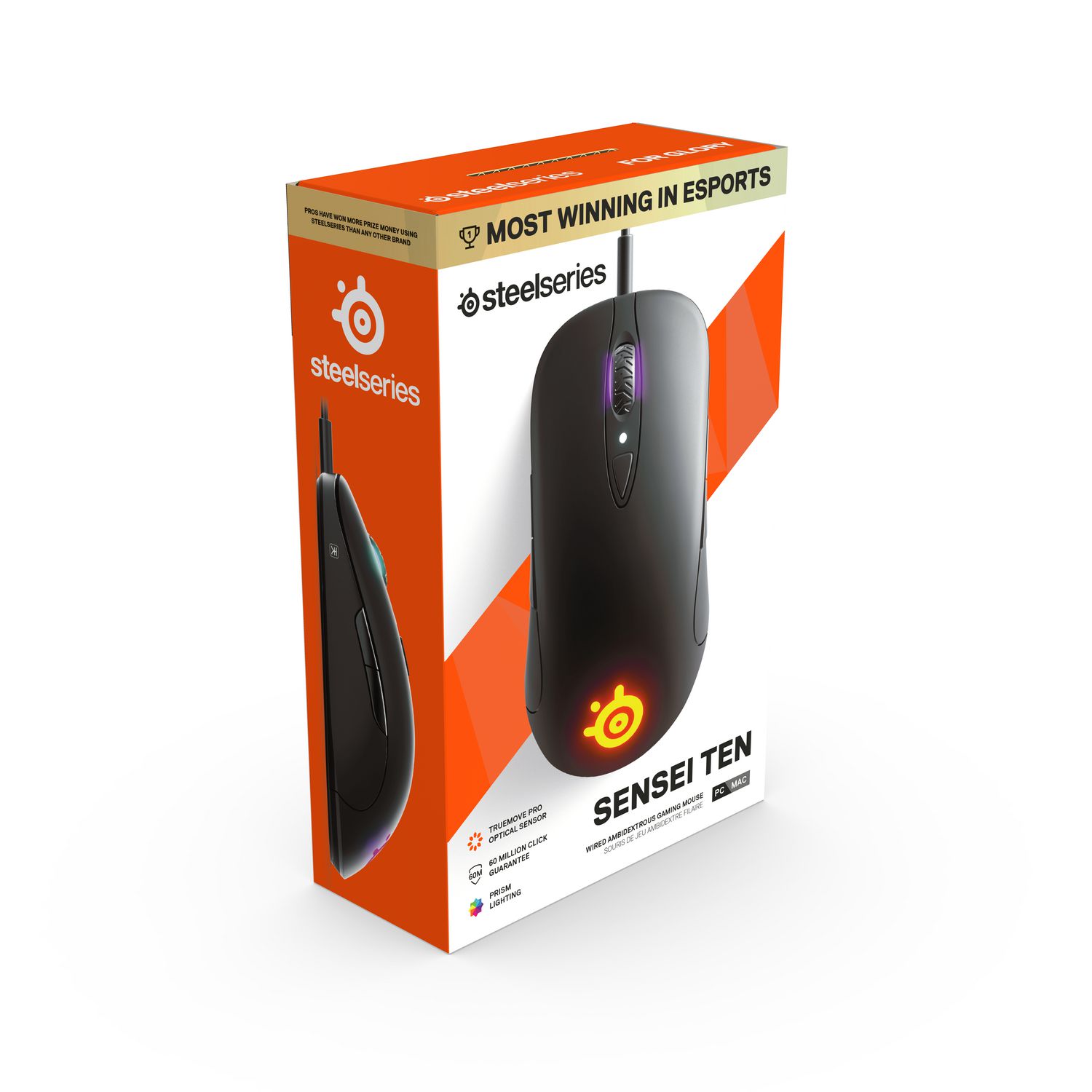 SteelSeries Sensei Ten Gaming Mouse – 18,000 CPI TrueMove Pro Optical  Sensor – Ambidextrous Design – 8 Programmable Buttons – Mechanical Switches  –