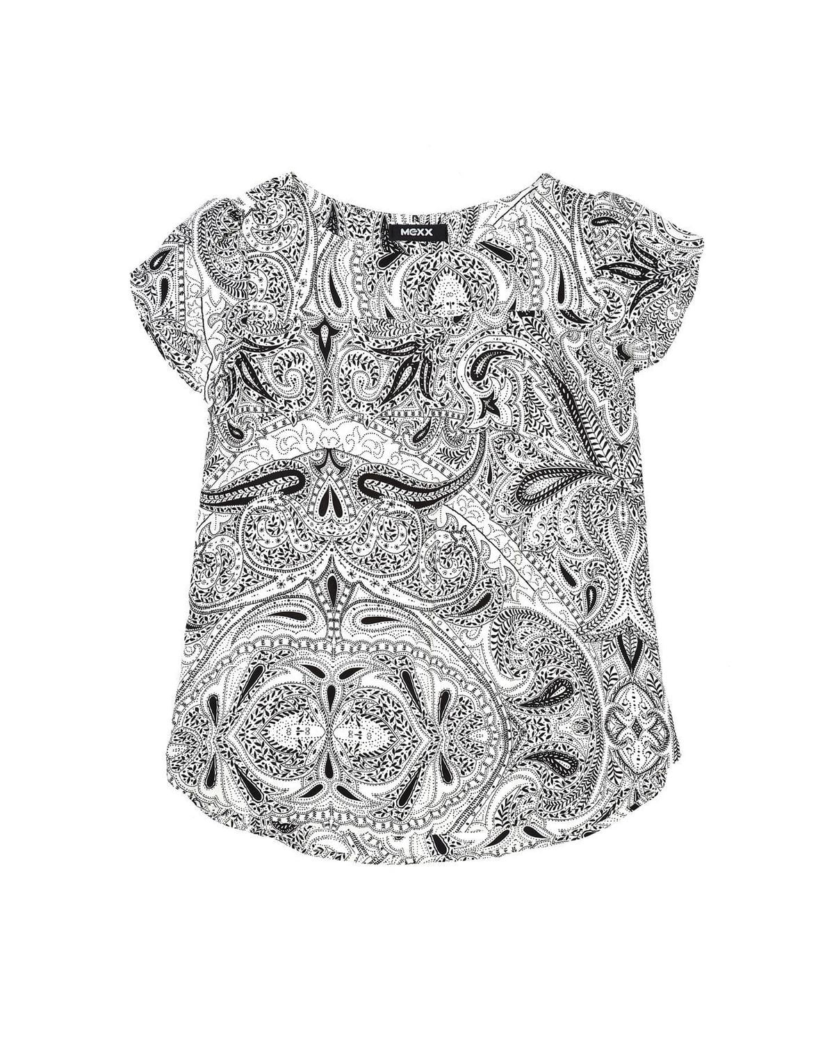 Mexx Camicia Donna Manica Corta – Frontale In Viscosa, Retro In Jersey (150 G/m²)