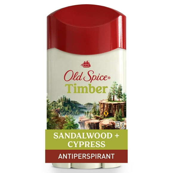 Antisudorifique et désodorisant pour hommes Old Spice Timber avec bois de santal, protection contre la transpiration 24&nbsp;heures sur 24, 7&nbsp;jours sur 7, 73&nbsp;g (2,6&nbsp;oz) 73g
