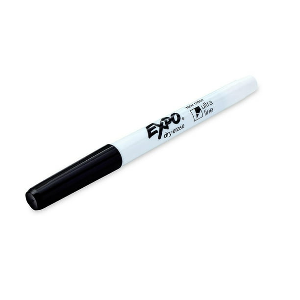 Expo Dry Erase Markers, Low Odour, Fine Tip, Black, 4 Count, Whiteboard  Markers 