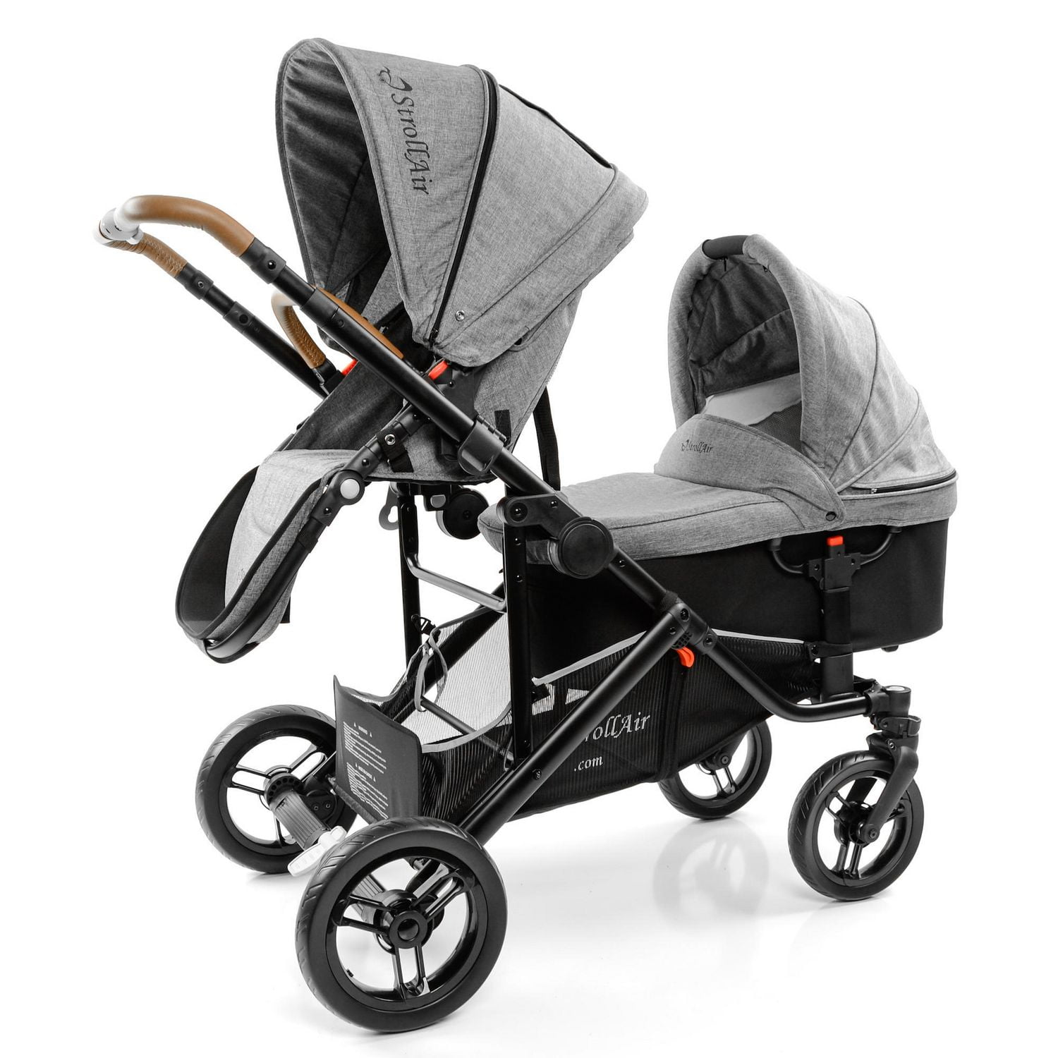 Strollair solo single stroller that converts to 2025 double tandem