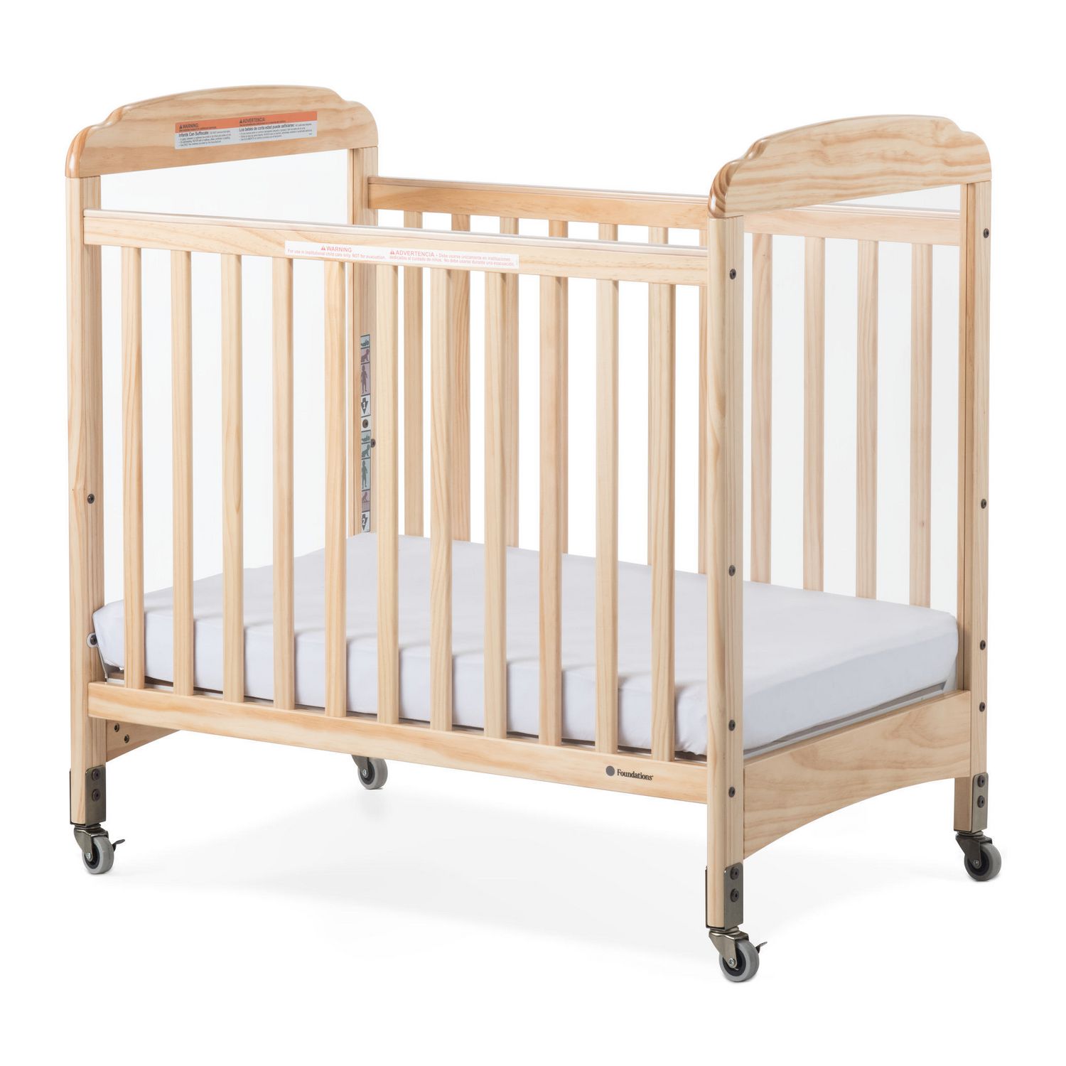 Foundations Next Gen Serenity Fixed Side Compact Clearview Crib