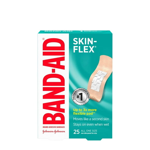 Band-Aid Brand Skin-Flex Adhesive Bandages for Cuts and Scrapes, Skin-Flex, All One Size, 25 Bandages