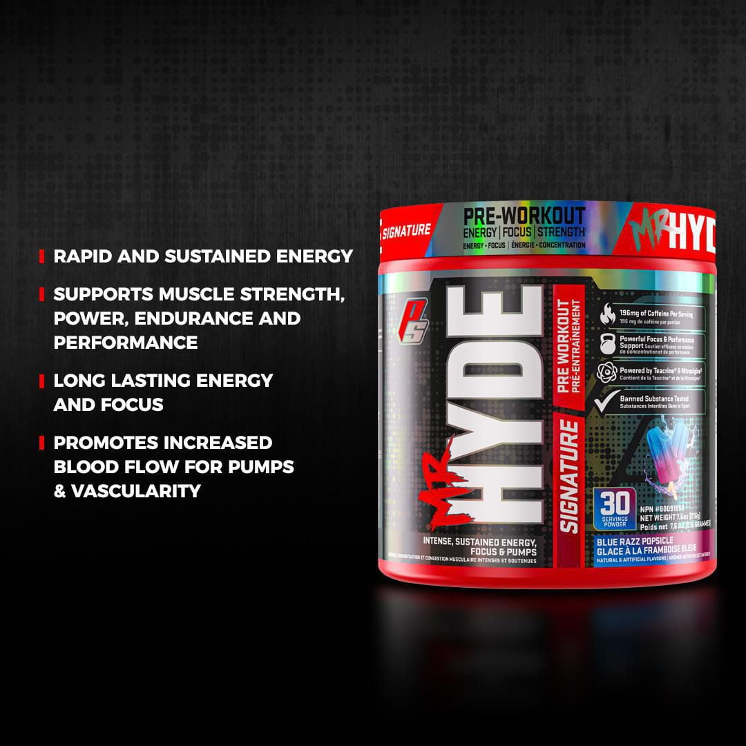 ProSupps Mr HYDE Signature Pre Workout Blue Razz Popsicle Intense, Sustained Energy, Focus & PUMPS