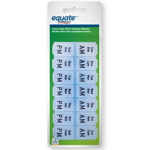 Equate Twice Daily Pill & Vitamin Planner, Box