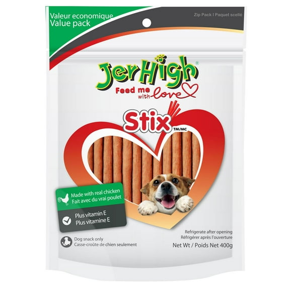JerHigh Stix Made with Real Chicken Dry Dog Snack, 400 g