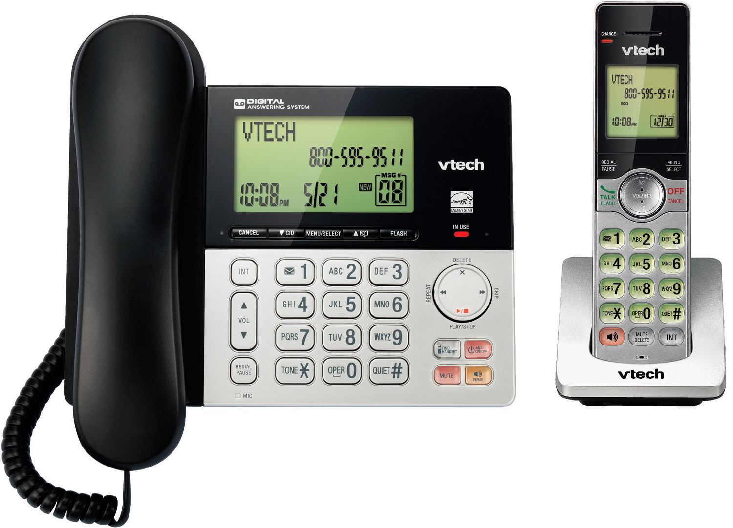  VTECS6929  Téléphone sans- fil. Afficheur et répondeur. Argent  et Noir. Vtech