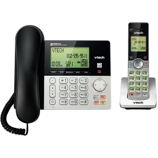 VTech CS6949 Téléphone à cordon/ sans fil avec répondeur avec afficheurs/ afficheur de l’appel en attente jumelés