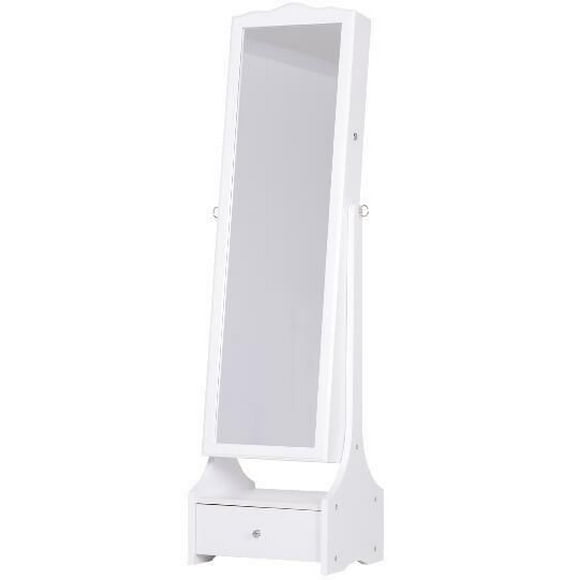HOMCOM Standing Jewelry Organizer Armoire Stand with LED Lights