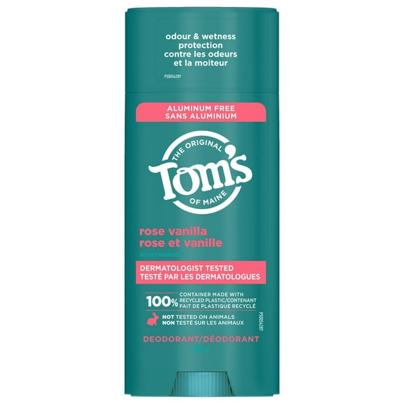Tom’s of Maine Rose Vanilla Natural Deodorant for Women and Men, Aluminum Free, 92g, Tom's of Maine Rose Vanilla Deodorant