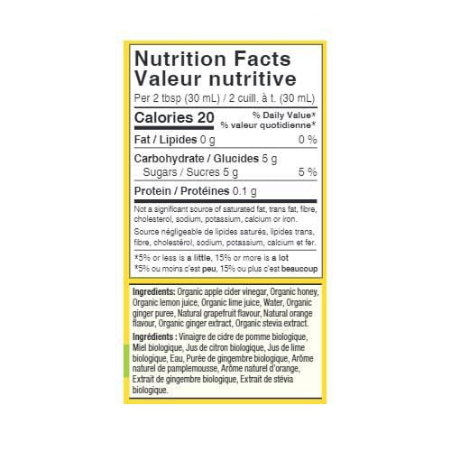 Vinaigre de cidre de pomme biologique Bragg Agrumes et gingembre bio 473ml