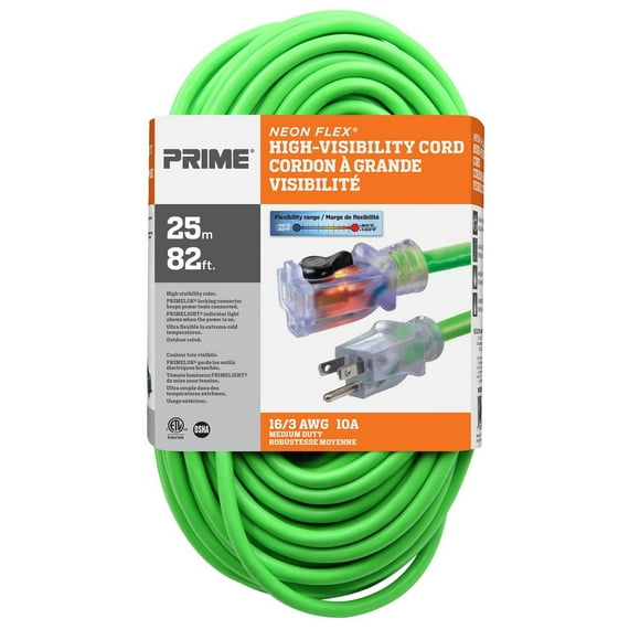 Prime Wire & Cable Neon Flex 25m Extension Cord, 25m (82.2ft) 16/3 medium duty