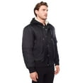 thumbnail image 2 of Dark Black Men's Hooded Bomber Jacket, 2 of 6