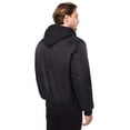 thumbnail image 3 of Dark Black Men's Hooded Bomber Jacket, 3 of 6