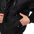 thumbnail image 4 of Dark Black Men's Hooded Bomber Jacket, 4 of 6