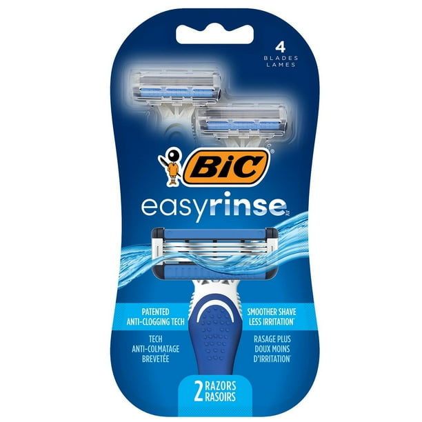 BIC EasyRinse Anti-Clogging Men's Disposable Razors for a Smoother ...