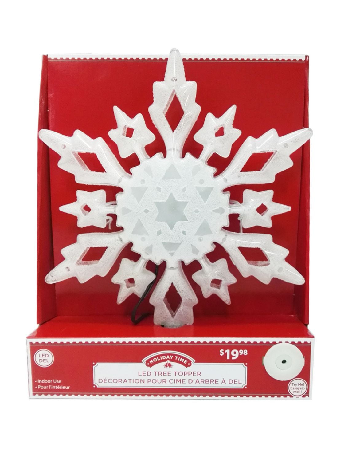 Holiday time LED Snowflake Tree Toppers Walmart Canada