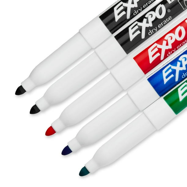 The Teachers' Lounge®  Dry Erase Student Markers with Erasers, Fine Point,  Black, Pack of 24