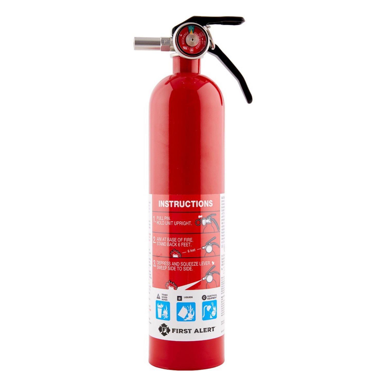 First Alert Rechargeable Home Fire Extinguisher UL Rated 1-A:10-B:C, Rchgb  Home Fire Ext 1-A:10-B:C 