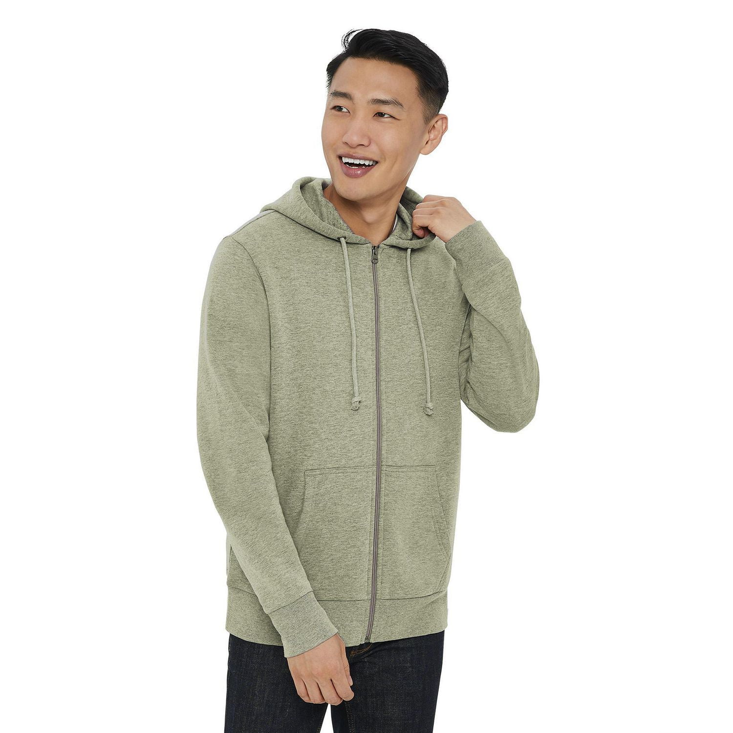 green full zip hoodie