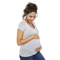 thumbnail image 1 of Paisley Sky Maternity Short Sleeve V-Neckline Tee, 1 of 6
