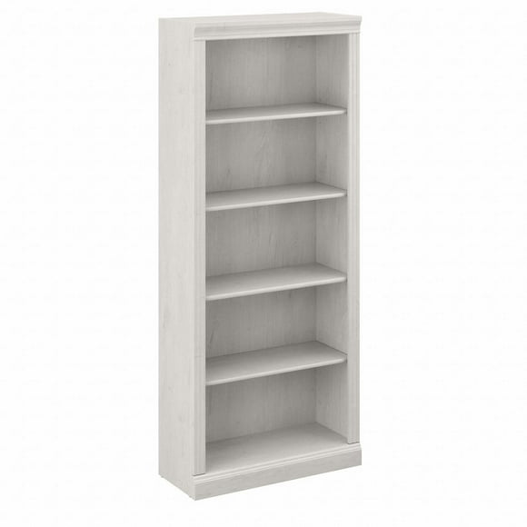 Bibliothèque haute à 5 tablettes Saratoga de Bush Furniture, chêne blanc lin