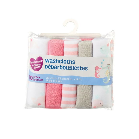 Ens. débarbouillettes Le Choix des Parents en paq. de 10