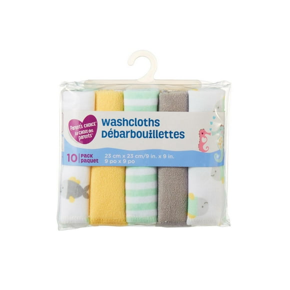 Ens. débarbouillettes Le Choix des Parents en paq. de 10