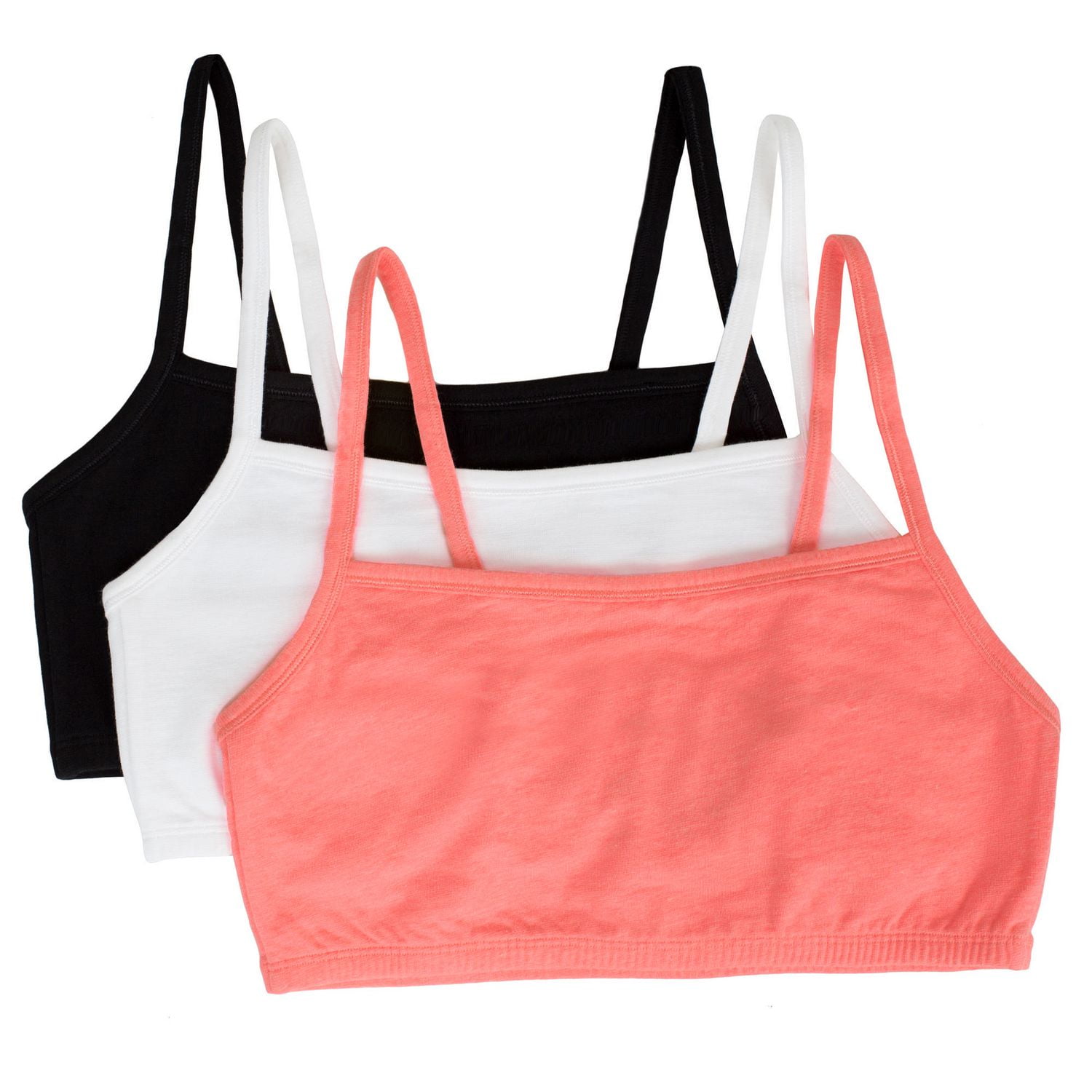 Fruit of the Loom Girls Sports Bra with Removable Pads, 2-Pack