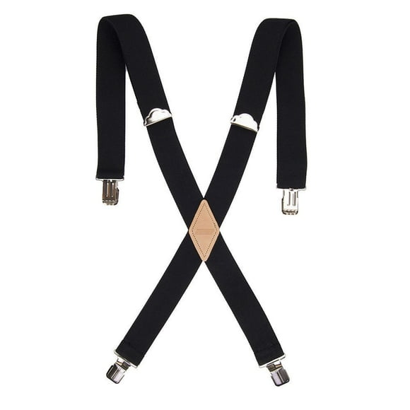 Genuine Dickies Men's 1-1/2” Leather Trim Suspenders