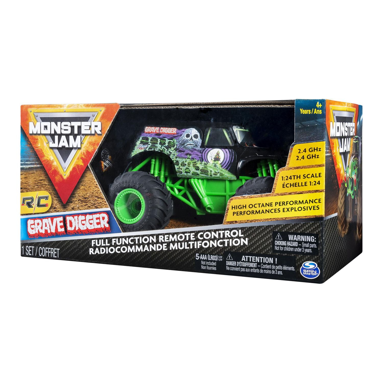 Monster Jam Official Grave Digger Remote Control Monster Truck 1 24 Scale 2.4 GHz for Ages 4 and Up