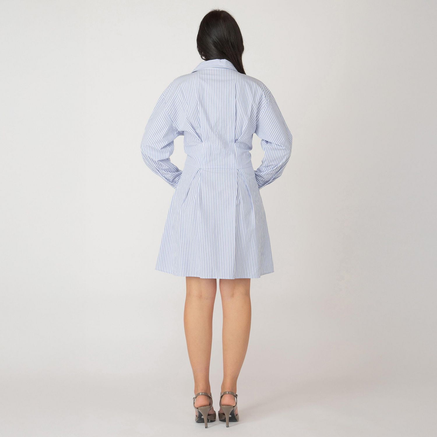 Devoted Mini robe boutonnée à manches longues et rayures, style A-line