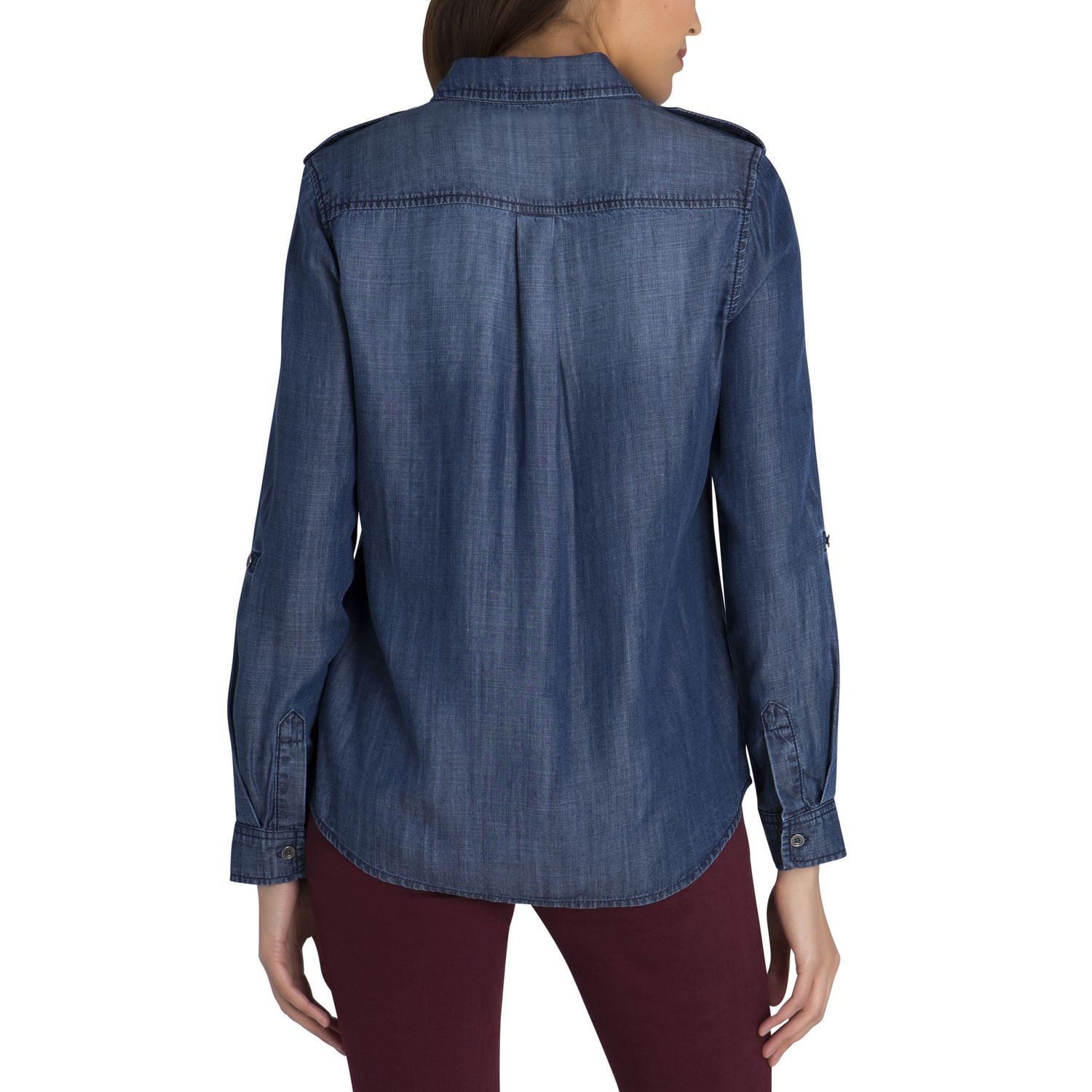 Jordache Women's Super Soft Military Denim Shirt