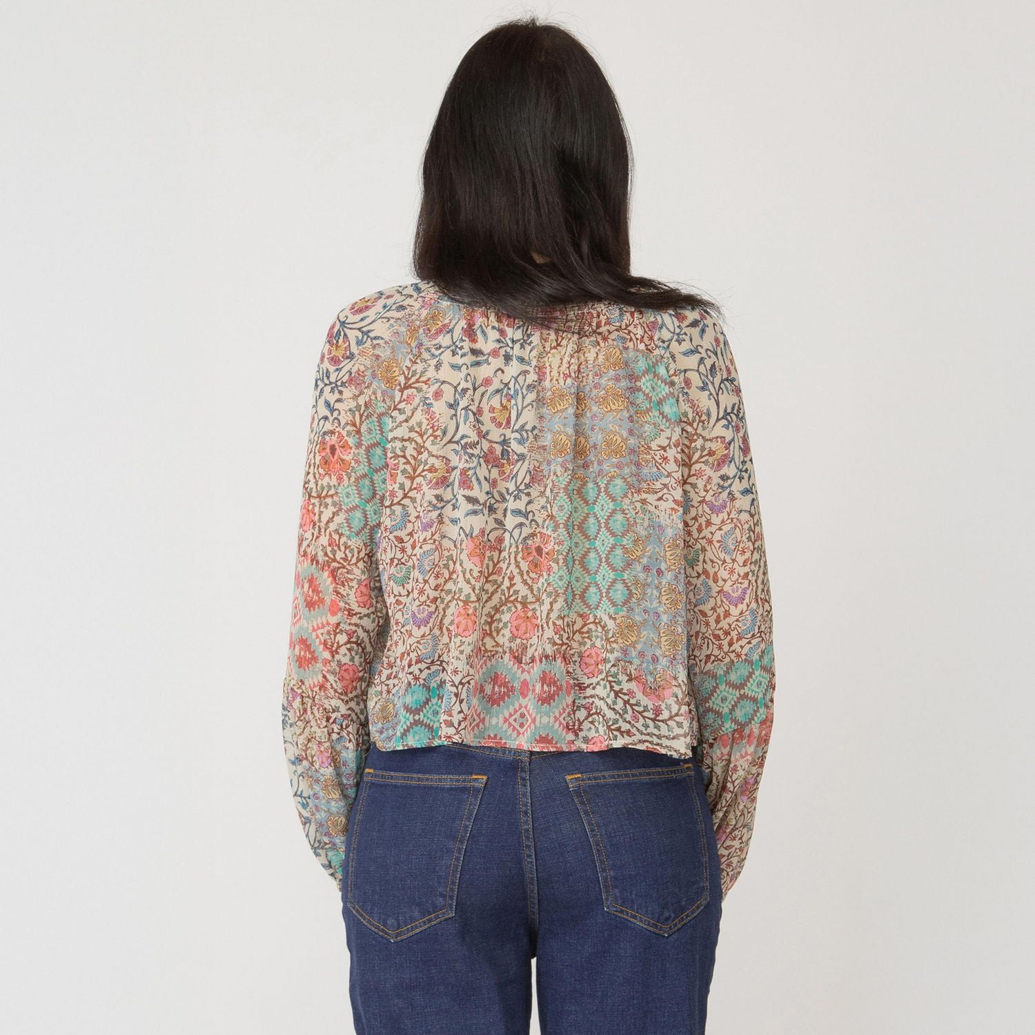 Devoted chemise florale ample à manches longues