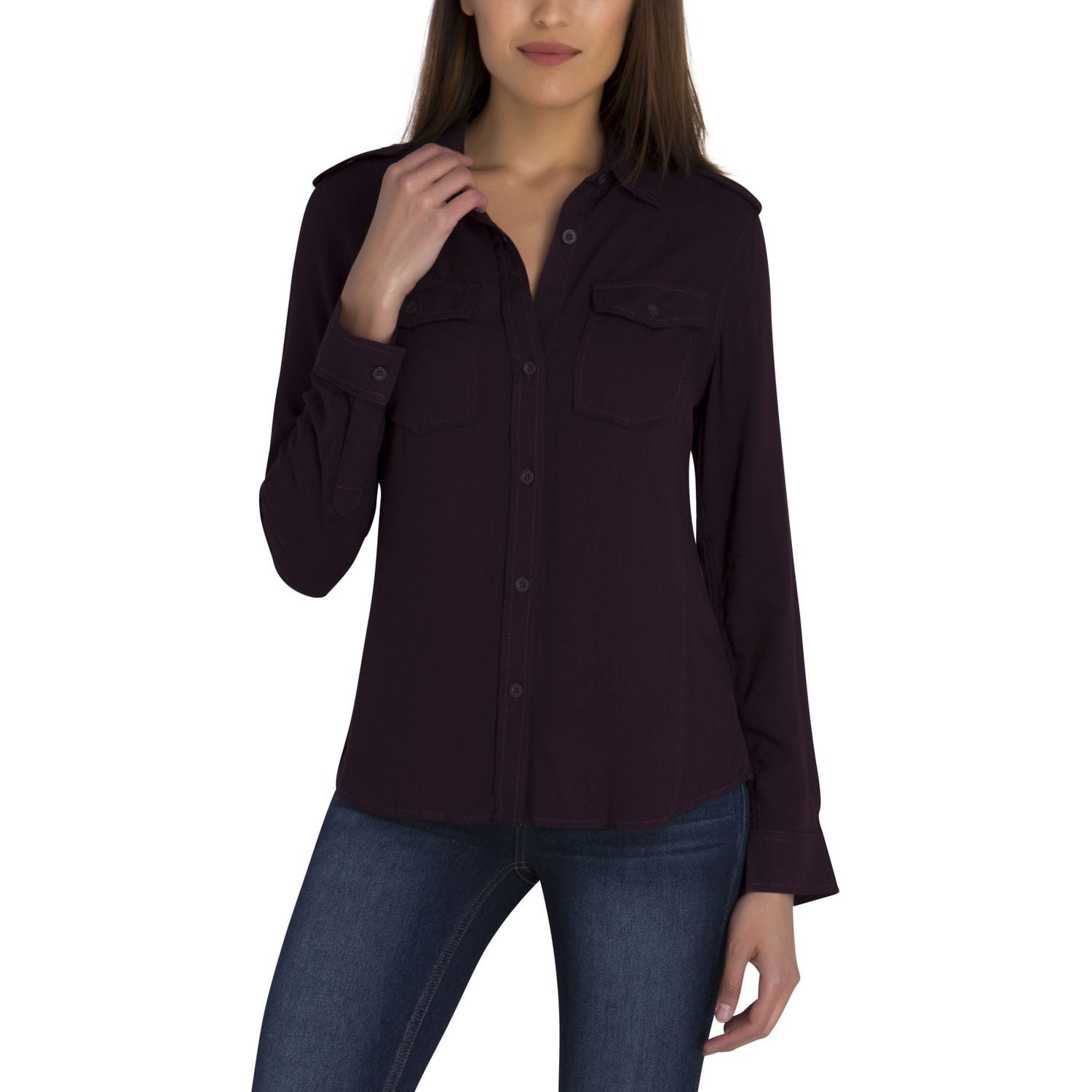 Chemise en denim militaire très douce de Jordache pour femmes