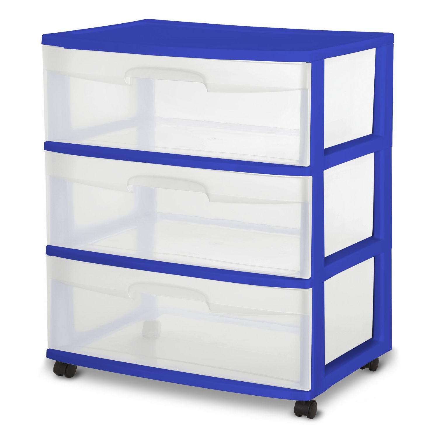 Sterilite Wide 3 Drawer Cart Blue Walmart Canada
