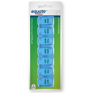 Equate Soft Squeeze Pill & Vitamin Planner, Box