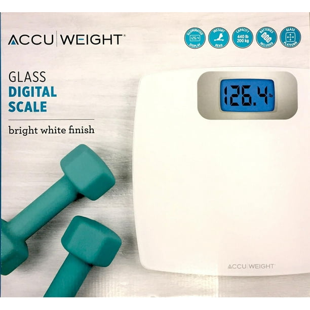 Accuweight glass digital scale with bright white finish Walmart.ca