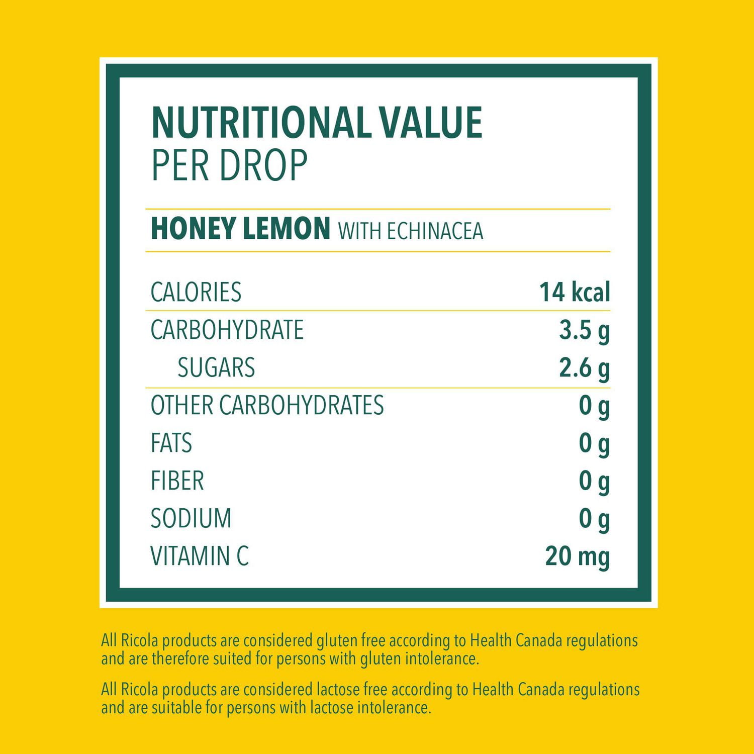 Pastilles Ricola à saveur de miel-citron avec échinacée en sac familial 45 unités